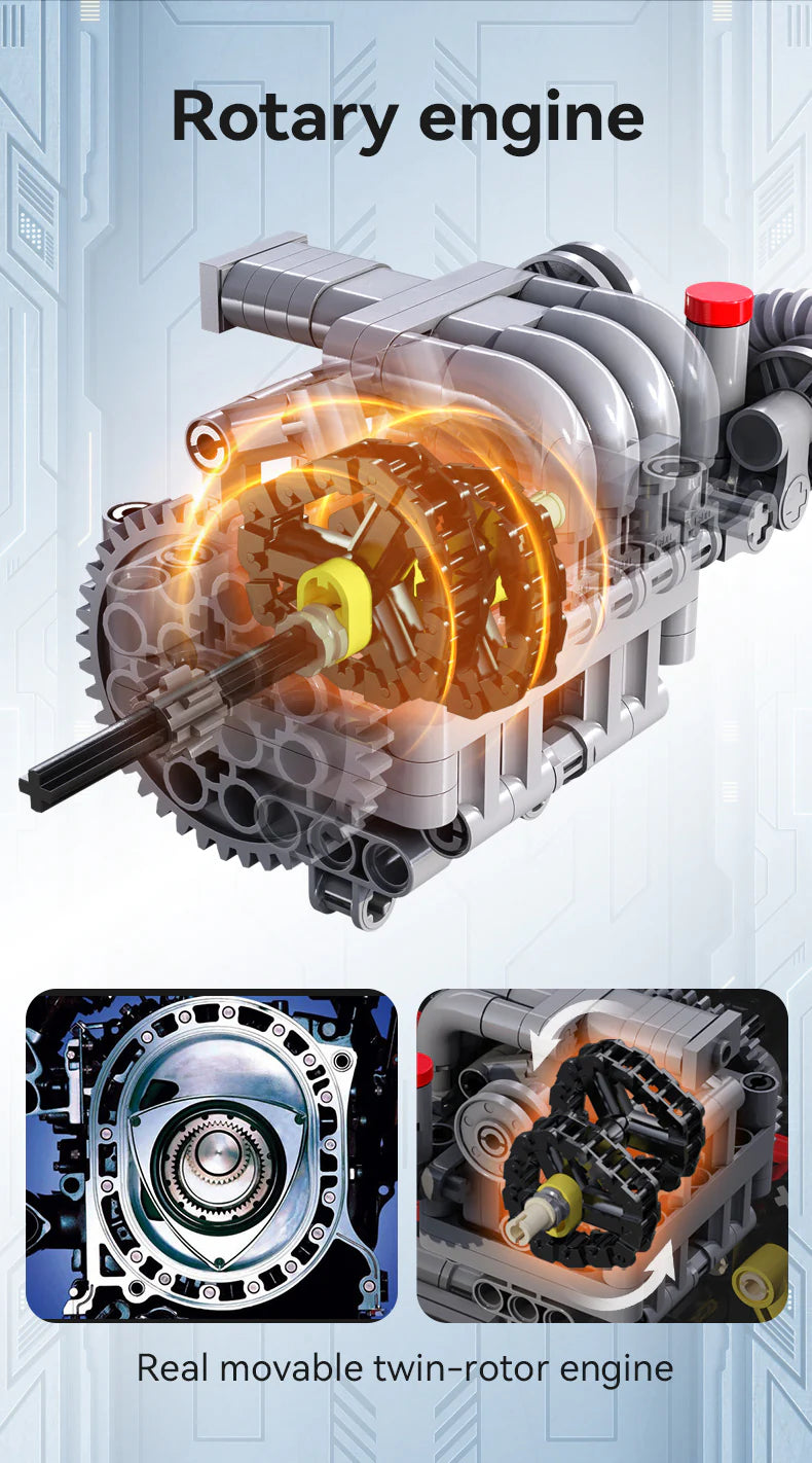 CaDA Master Mazda RX-7 - RC Control - 1:8 3305 Pieces Brick Model Kit C61502W