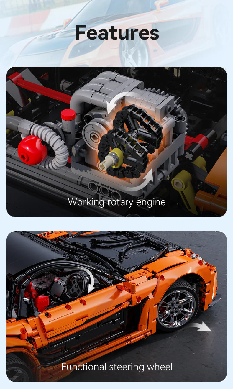 CaDA Master Mazda RX-7 - RC Control - 1:8 3305 Pieces Brick Model Kit C61502W