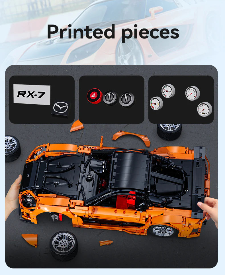 CaDA Master Mazda RX-7 - RC Control - 1:8 3305 Pieces Brick Model Kit C61502W