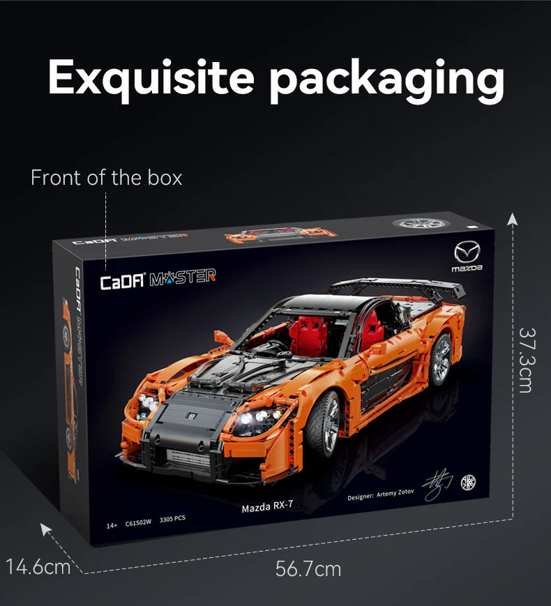 CaDA Master Mazda RX-7 - RC Control - 1:8 3305 Pieces Brick Model Kit C61502W