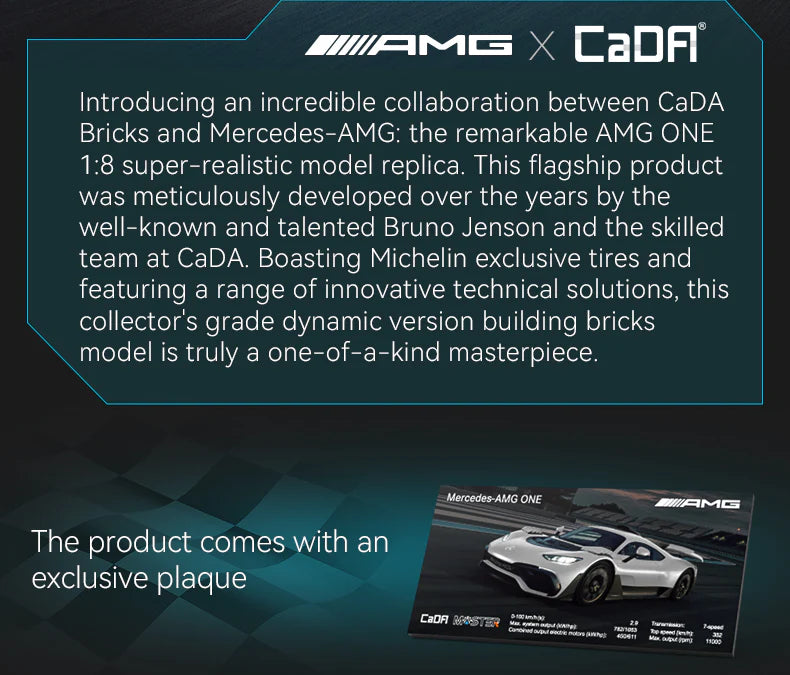 CaDA Master Mercedes-AMG ONE - RC Control - 1:8 3295 Pieces Brick Model Kit C61503W