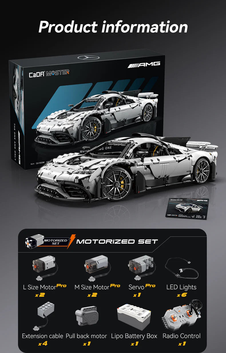 CaDA Master Mercedes-AMG ONE - RC Control - 1:8 3295 Pieces Brick Model Kit C61503W