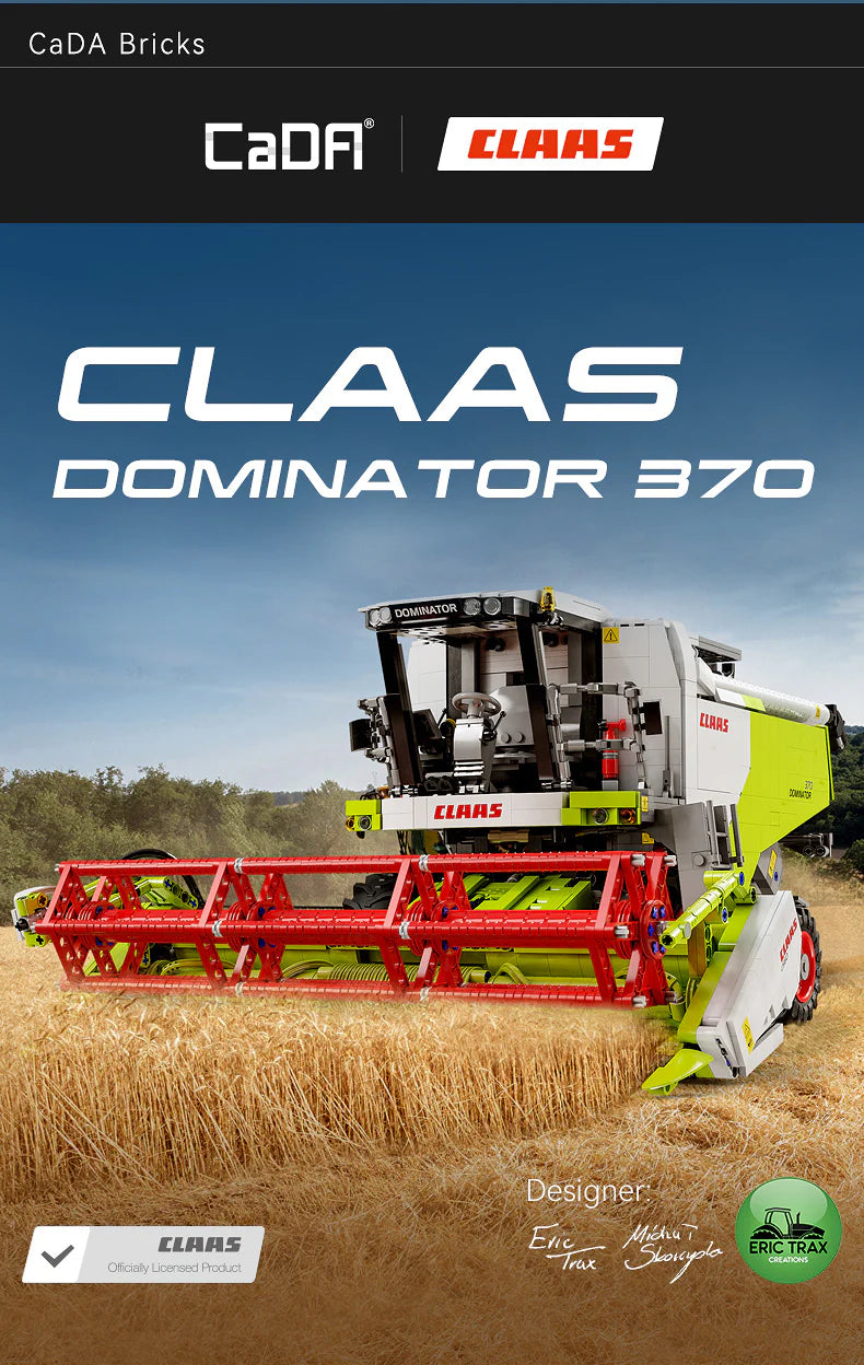 CaDA Master CLAAS Dominator 370 Combine Harvester - RC Control - 1:17 4567 Pieces Brick Model Kit C61508W