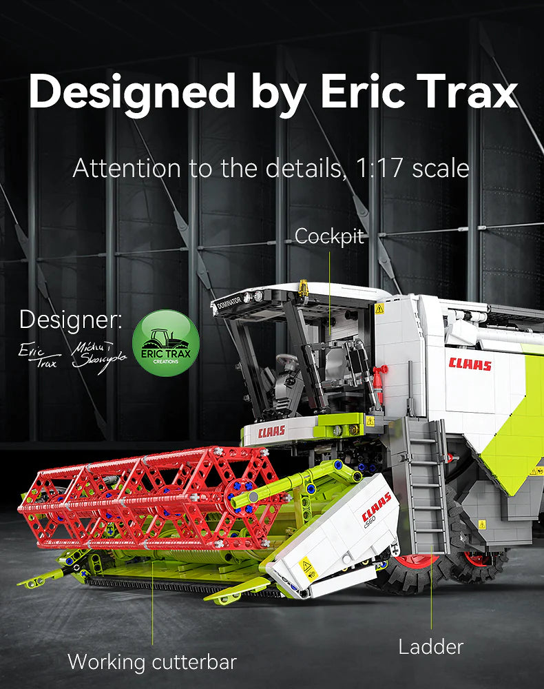 CaDA Master CLAAS Dominator 370 Combine Harvester - RC Control - 1:17 4567 Pieces Brick Model Kit C61508W