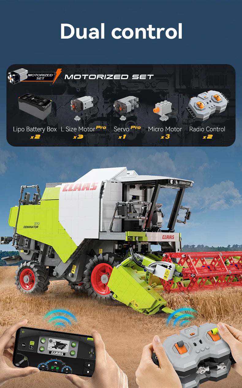 CaDA Master CLAAS Dominator 370 Combine Harvester - RC Control - 1:17 4567 Pieces Brick Model Kit C61508W
