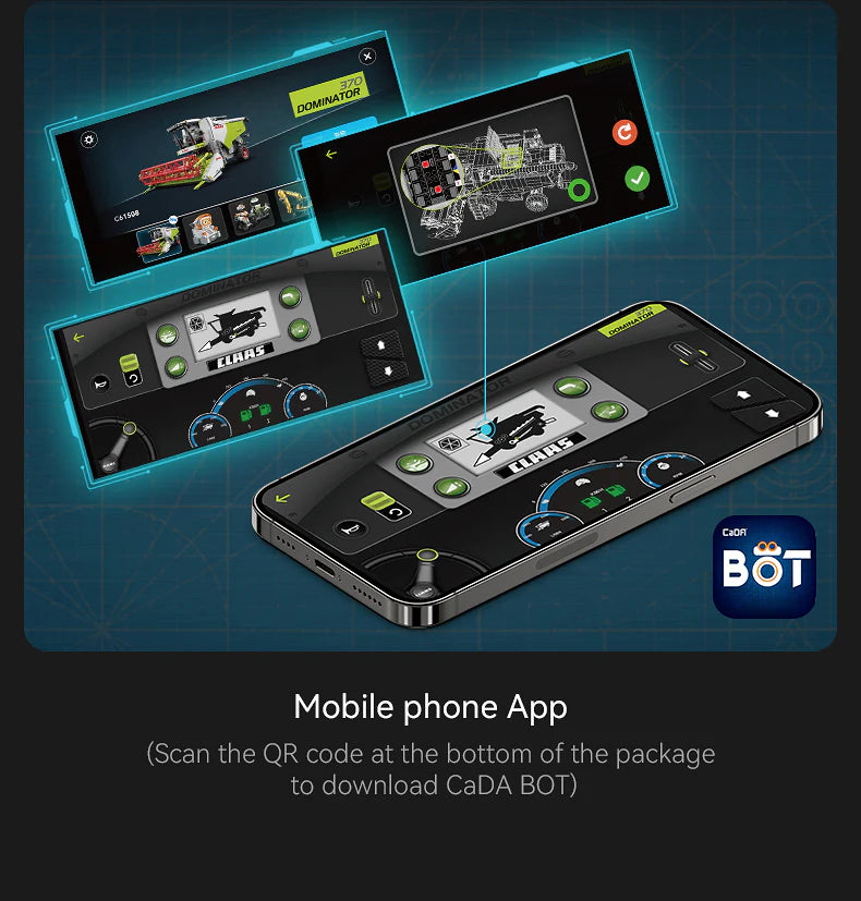 CaDA Master CLAAS Dominator 370 Combine Harvester - RC Control - 1:17 4567 Pieces Brick Model Kit C61508W