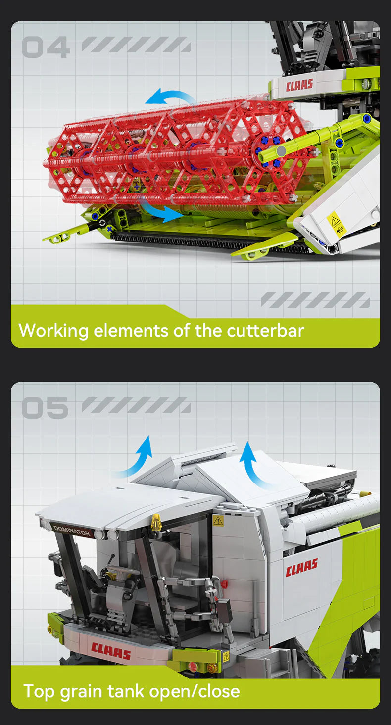 CaDA Master CLAAS Dominator 370 Combine Harvester - RC Control - 1:17 4567 Pieces Brick Model Kit C61508W