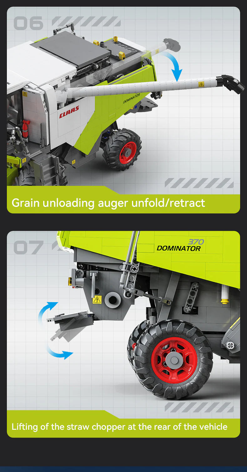CaDA Master CLAAS Dominator 370 Combine Harvester - RC Control - 1:17 4567 Pieces Brick Model Kit C61508W