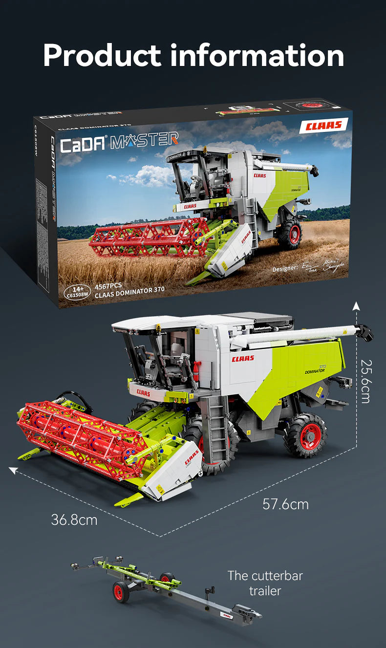 CaDA Master CLAAS Dominator 370 Combine Harvester - RC Control - 1:17 4567 Pieces Brick Model Kit C61508W