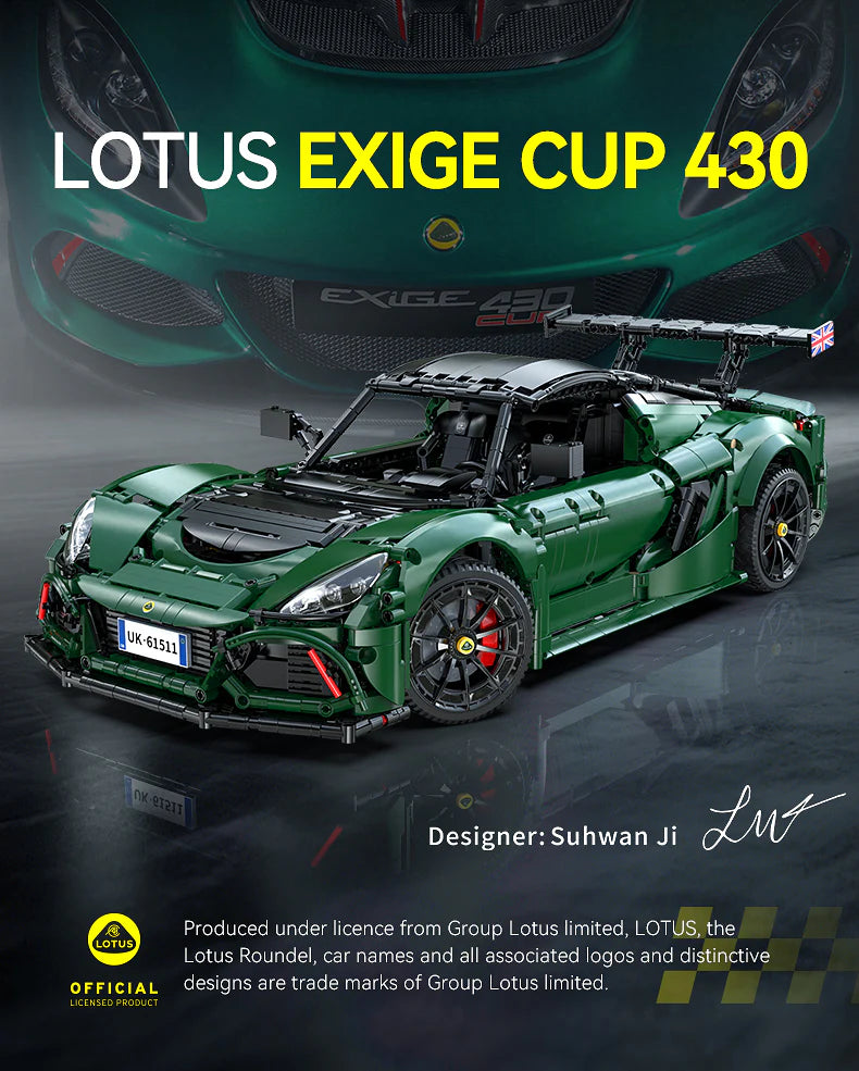 CaDA Master Lotus Exige Cup 430 1:8 3730 Pieces Brick Model Kit C61511W