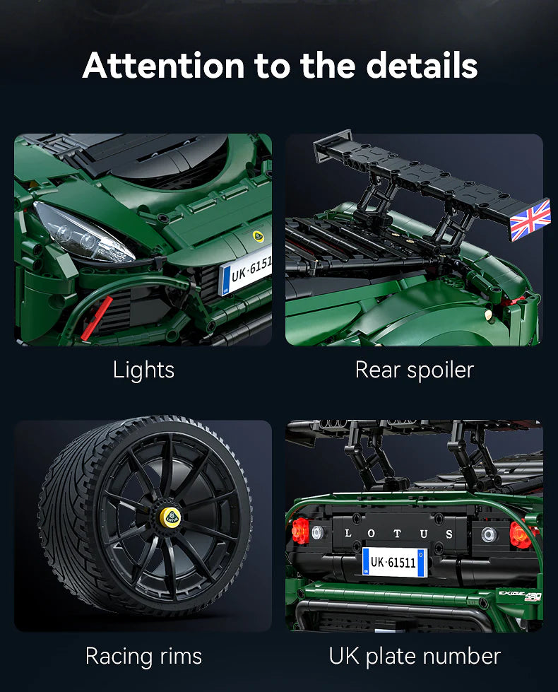 CaDA Master Lotus Exige Cup 430 1:8 3730 Pieces Brick Model Kit C61511W