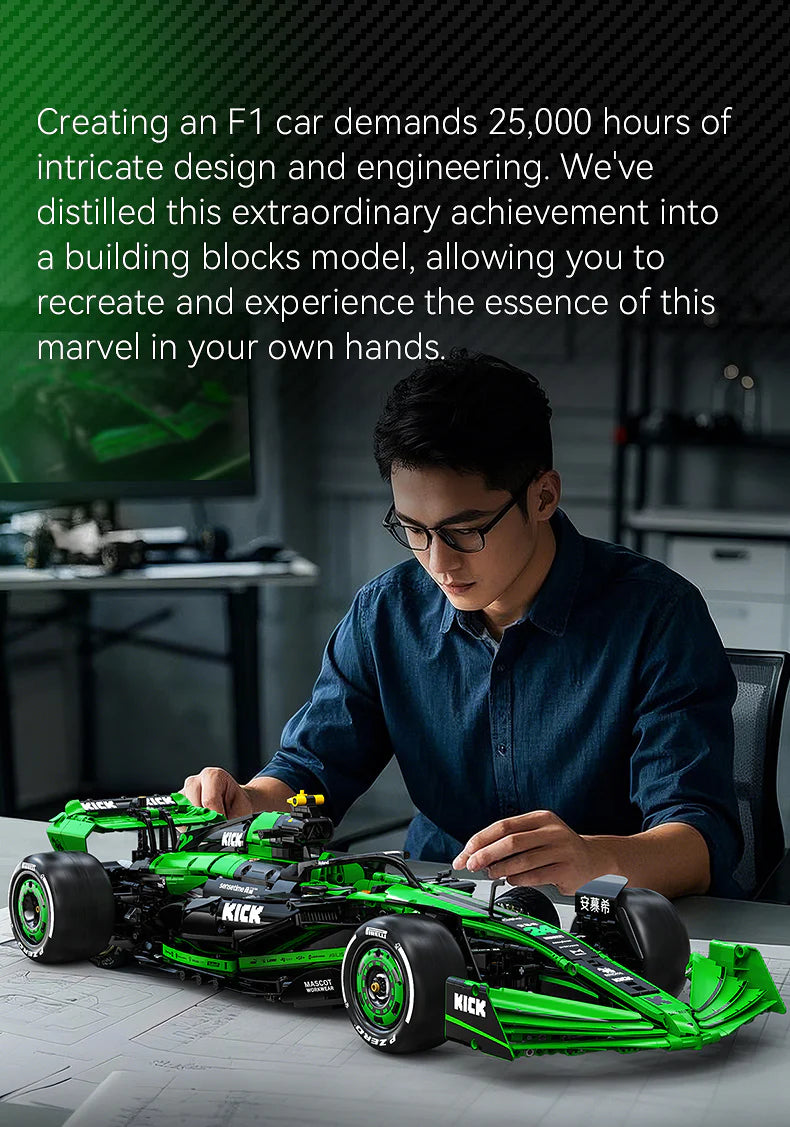 CaDA Kick Sauber F1 Team C44 (2024) 1:8 2553 Pieces Brick Model Kit C64010W
