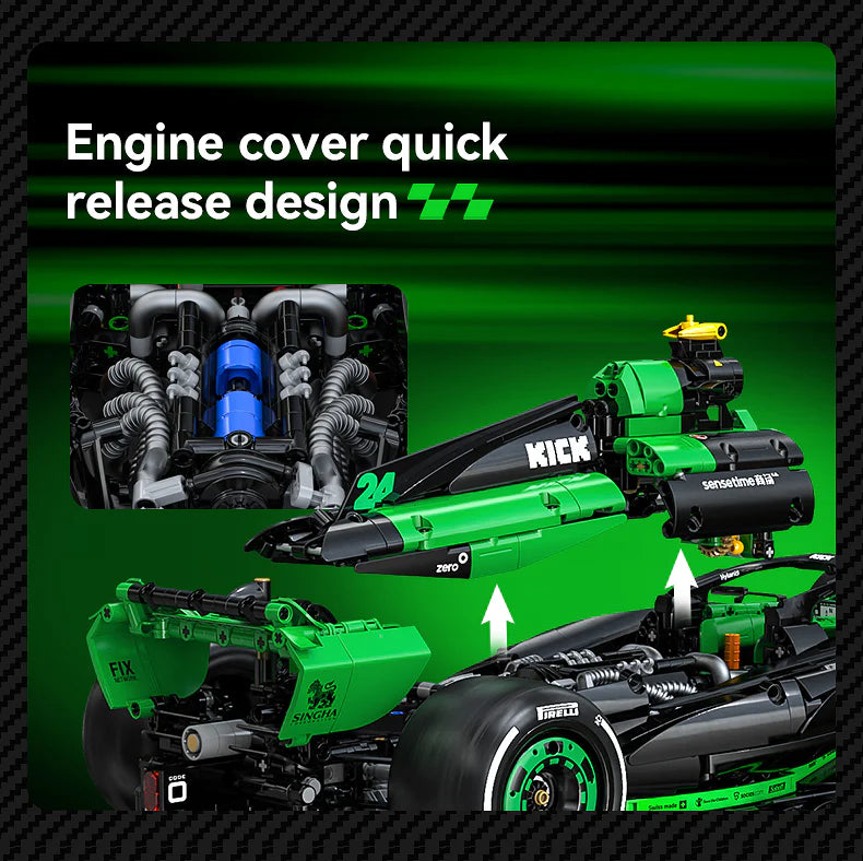 CaDA Kick Sauber F1 Team C44 (2024) 1:8 2553 Pieces Brick Model Kit C64010W