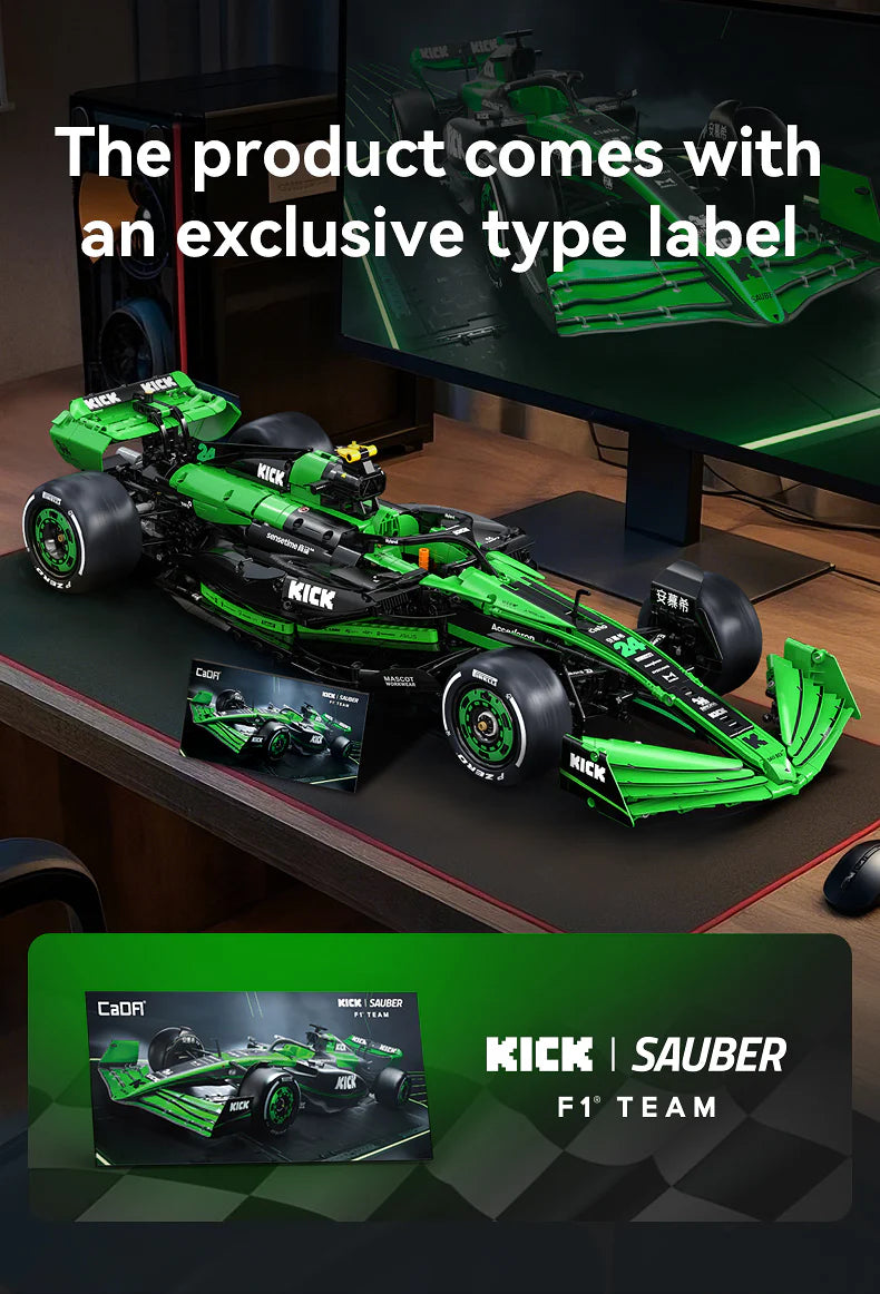CaDA Kick Sauber F1 Team C44 (2024) 1:8 2553 Pieces Brick Model Kit C64010W