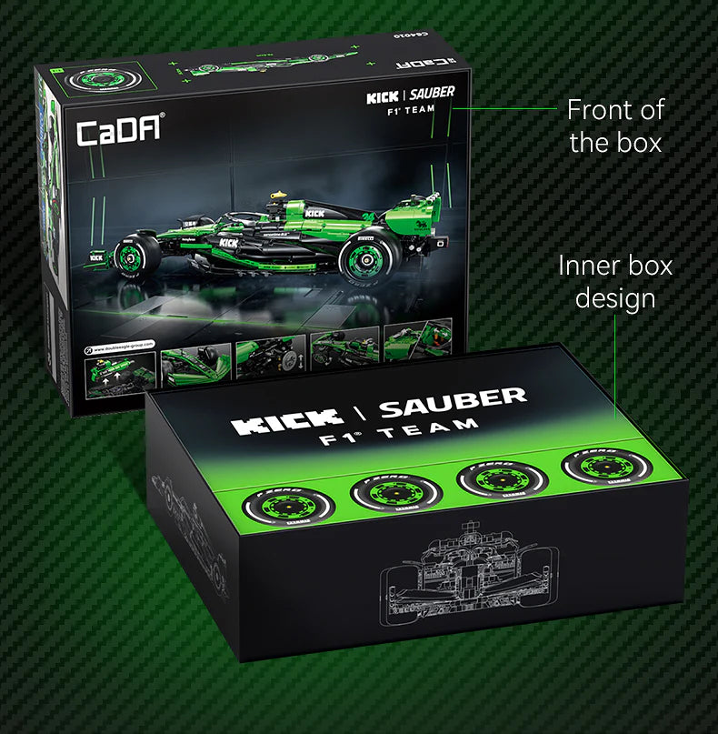 CaDA Kick Sauber F1 Team C44 (2024) 1:8 2553 Pieces Brick Model Kit C64010W