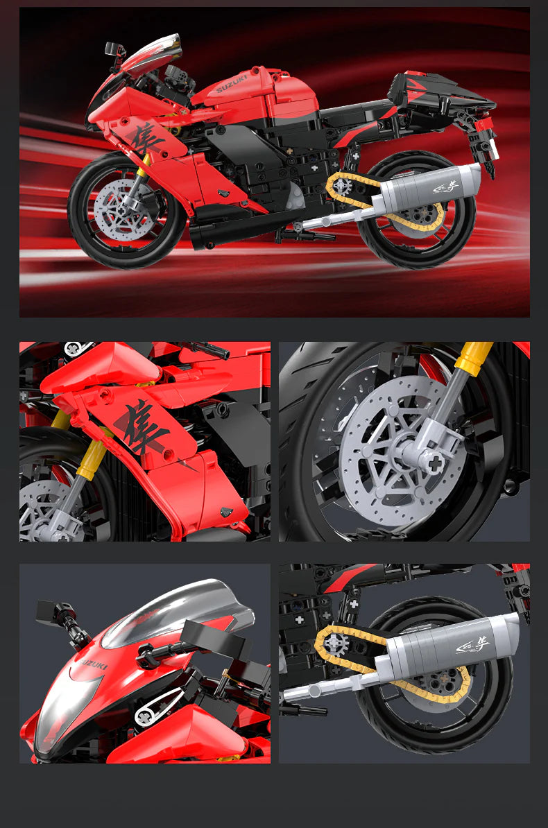 CaDA Suzuki Hayabusa Motorbike 1:6 1043 Pieces Brick Model Kit C64051W