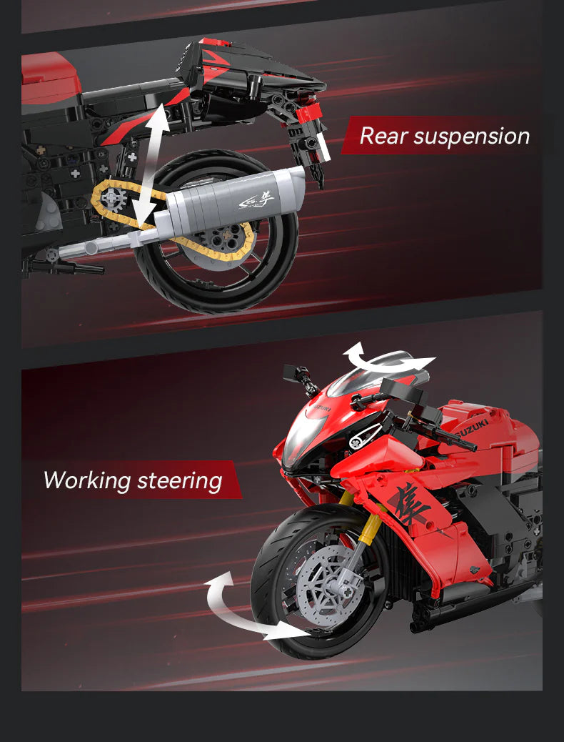 CaDA Suzuki Hayabusa Motorbike 1:6 1043 Pieces Brick Model Kit C64051W