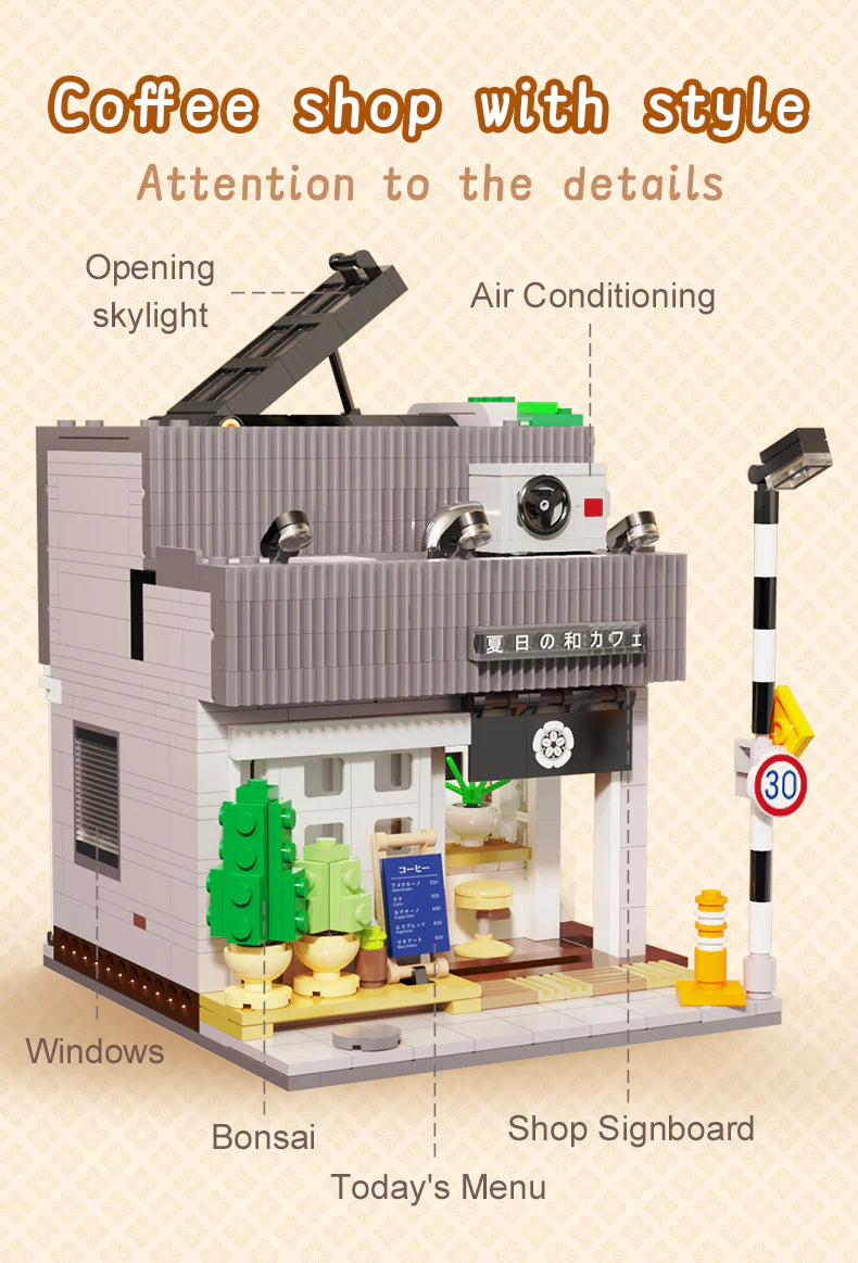 CaDA Japanese Summer Coffee House 1116 pcs Brick Model Kit C66007W