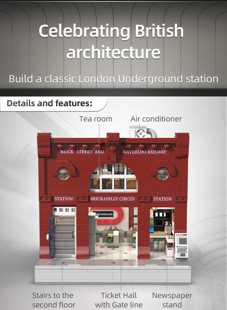 CaDA London Subway Station 1836 pcs Brick Model Kit C66008W