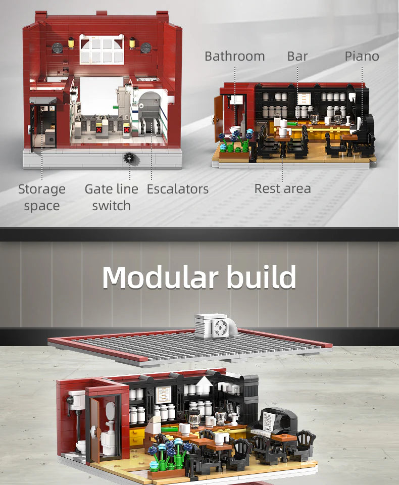 CaDA London Subway Station 1836 pcs Brick Model Kit C66008W