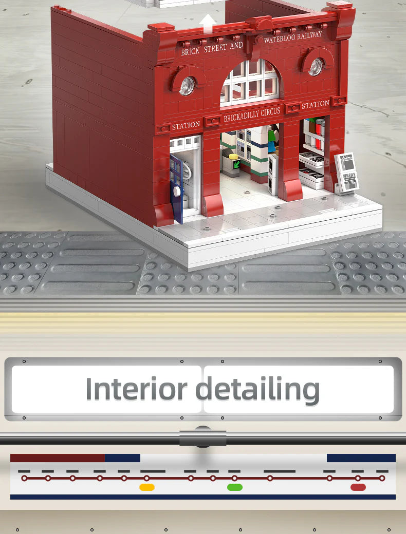 CaDA London Subway Station 1836 pcs Brick Model Kit C66008W