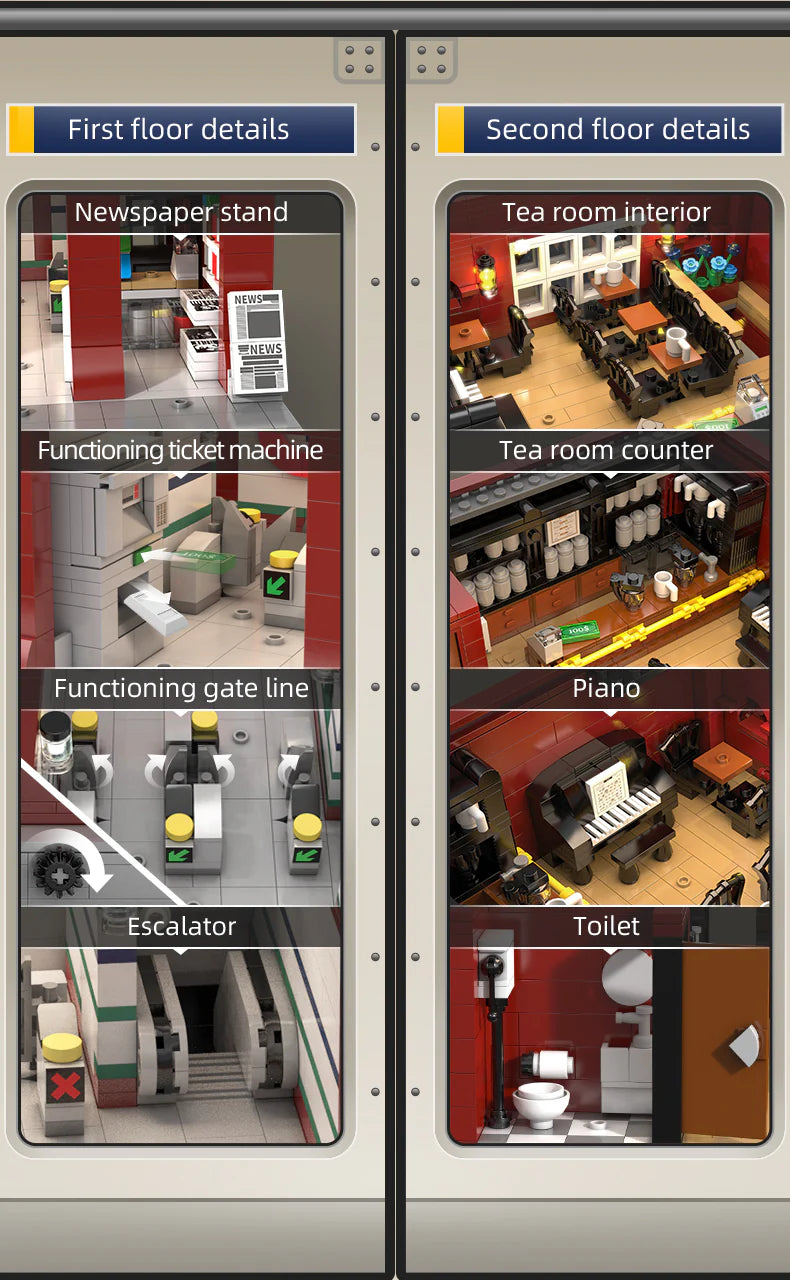 CaDA London Subway Station 1836 pcs Brick Model Kit C66008W