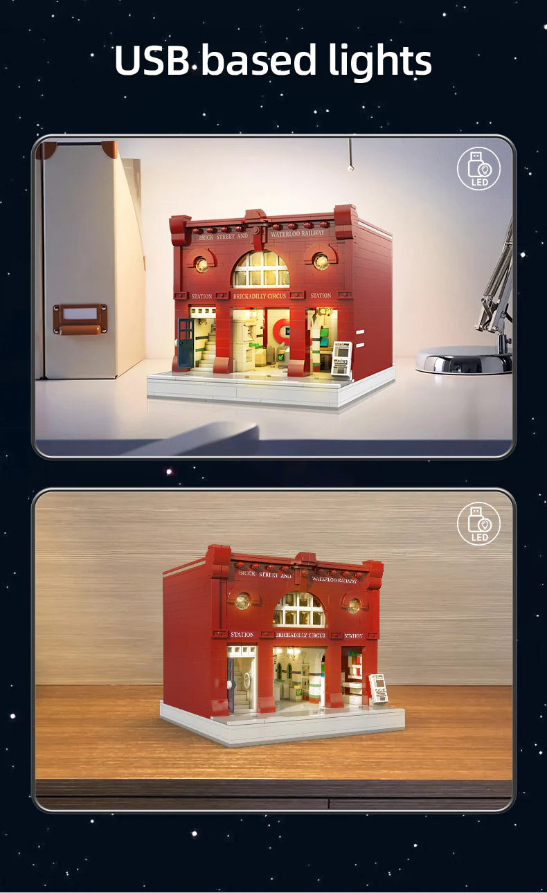 CaDA London Subway Station 1836 pcs Brick Model Kit C66008W