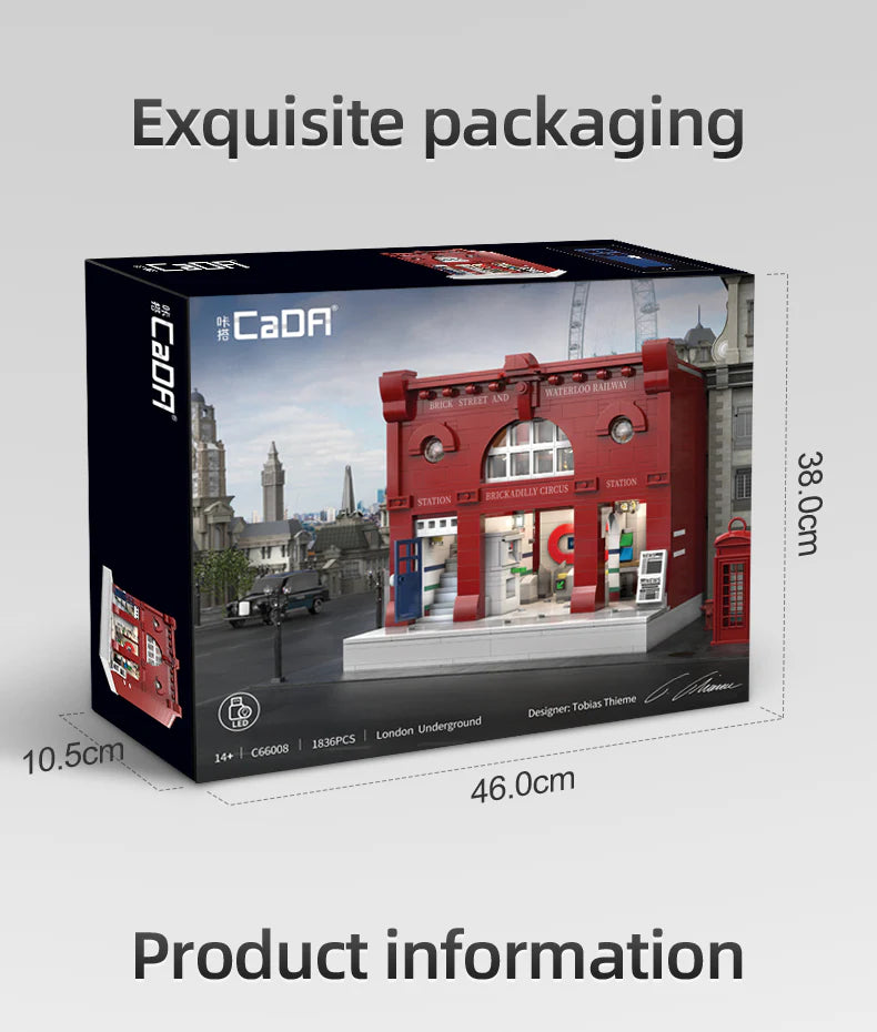 CaDA London Subway Station 1836 pcs Brick Model Kit C66008W