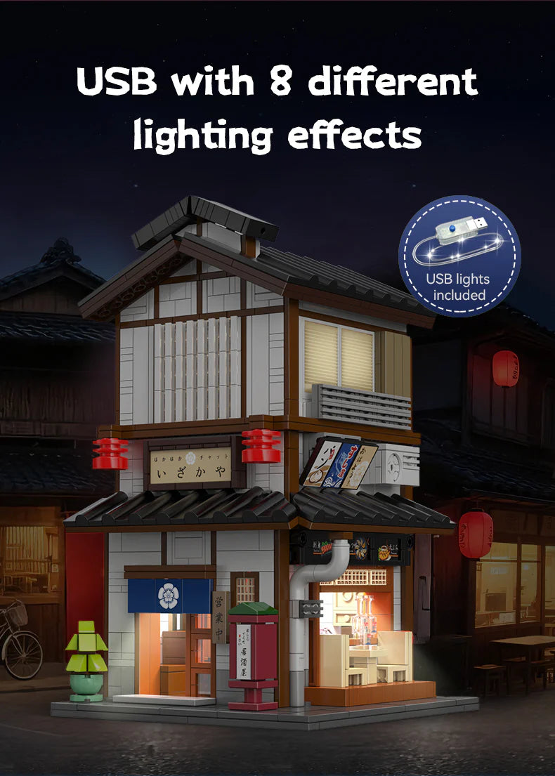 CaDA Japanese Corner Yakitori Izakaya Restaurant Bar 1195 pcs Brick Model Kit C66019W