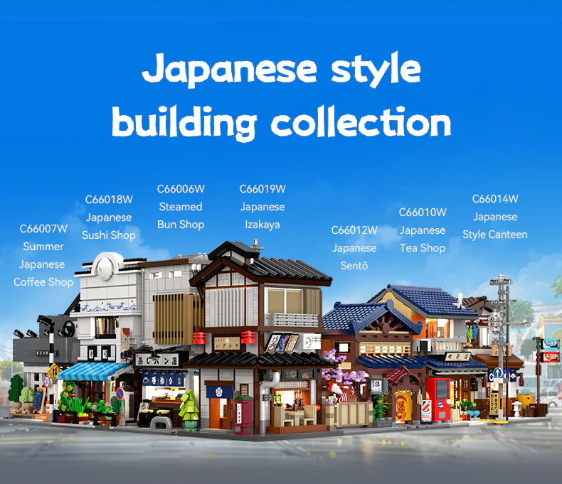 CaDA Japanese Corner Yakitori Izakaya Restaurant Bar 1195 pcs Brick Model Kit C66019W