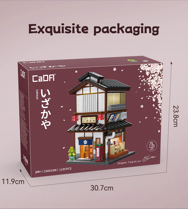 CaDA Japanese Corner Yakitori Izakaya Restaurant Bar 1195 pcs Brick Model Kit C66019W