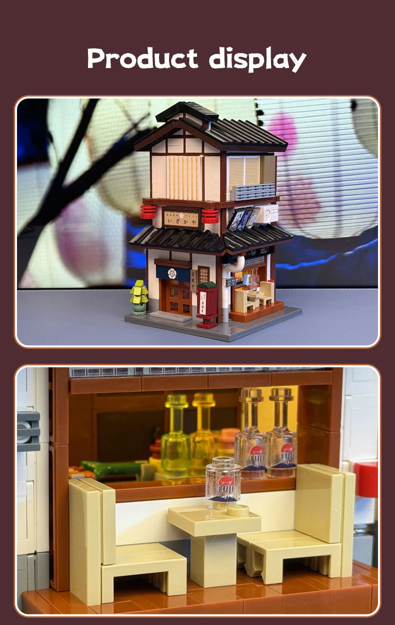 CaDA Japanese Corner Yakitori Izakaya Restaurant Bar 1195 pcs Brick Model Kit C66019W