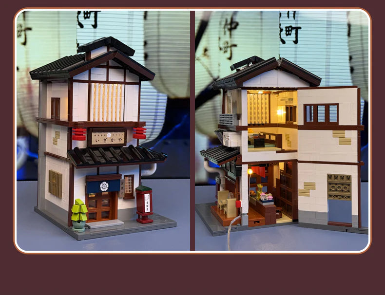 CaDA Japanese Corner Yakitori Izakaya Restaurant Bar 1195 pcs Brick Model Kit C66019W