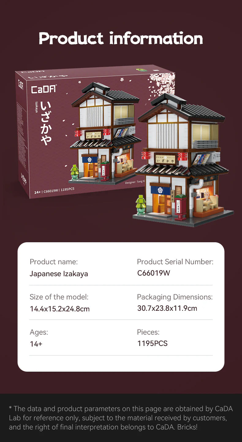 CaDA Japanese Corner Yakitori Izakaya Restaurant Bar 1195 pcs Brick Model Kit C66019W
