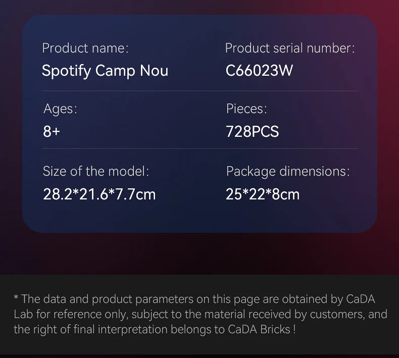 CaDA FC Barcelona Camp Nou Stadium 728 pcs Brick Model Kit C66023W