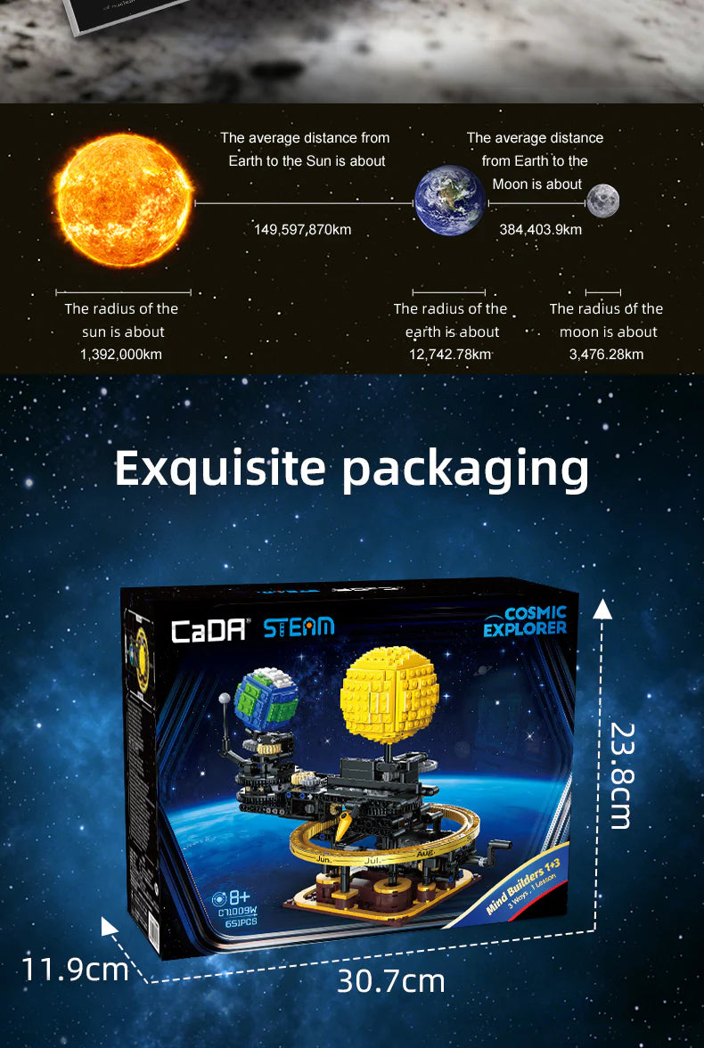 CaDA Mini Mechanical Solar System 651 Pieces Brick Model Kit C71009W