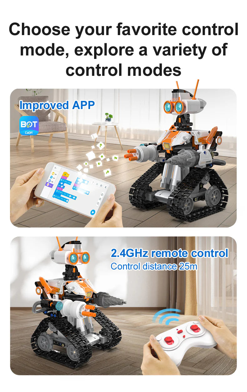 CaDA Z Bot Code Robot - RC Dual Mode Control - 462 Pieces Brick Model Kit C83002W