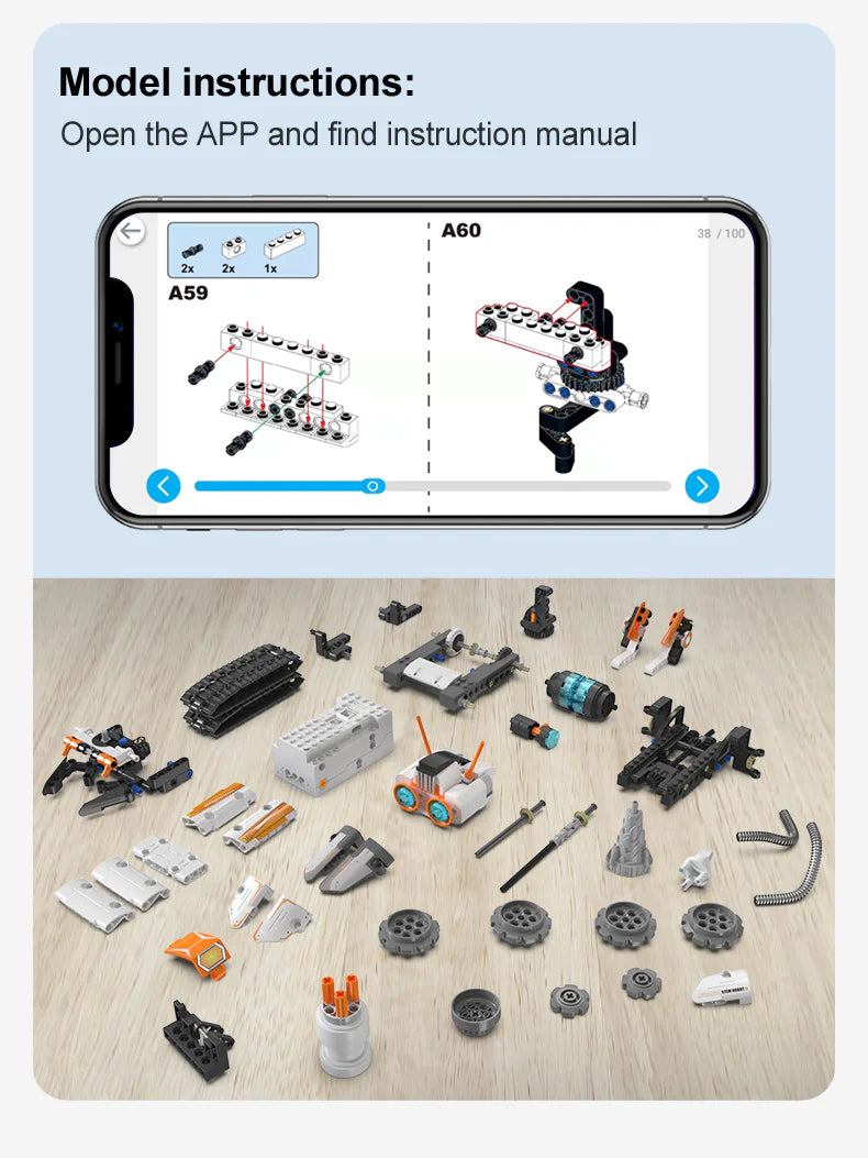 CaDA Z Bot Code Robot - RC Dual Mode Control - 462 Pieces Brick Model Kit C83002W