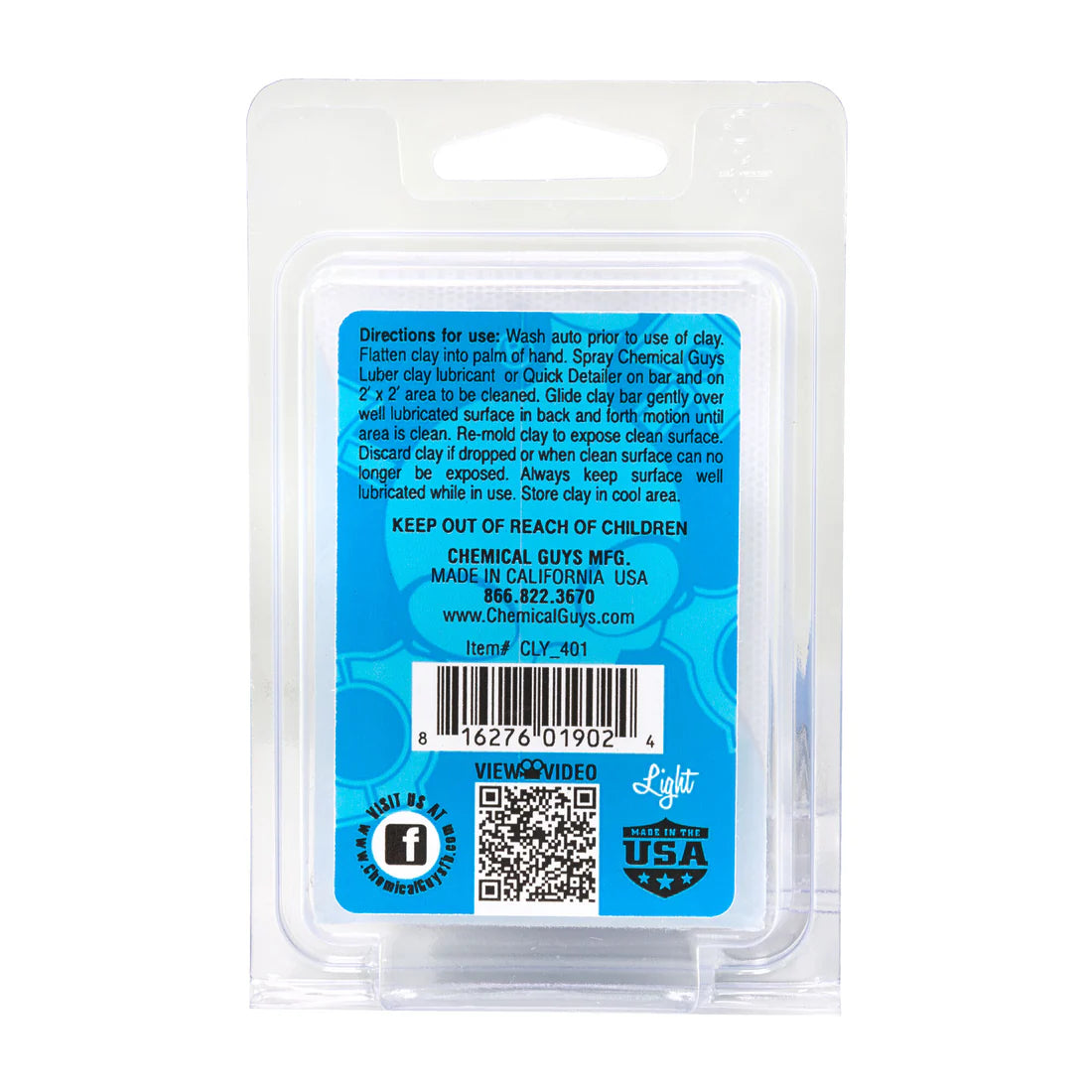 Chemical Guys Light Duty Clay Bar - Blue