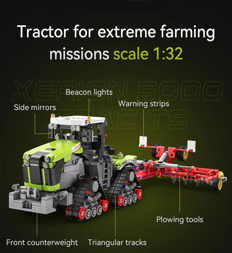 CaDA CLAAS Xerion 5000 Trac TS 1:32 1336 Pieces Brick Model Kit C65012W