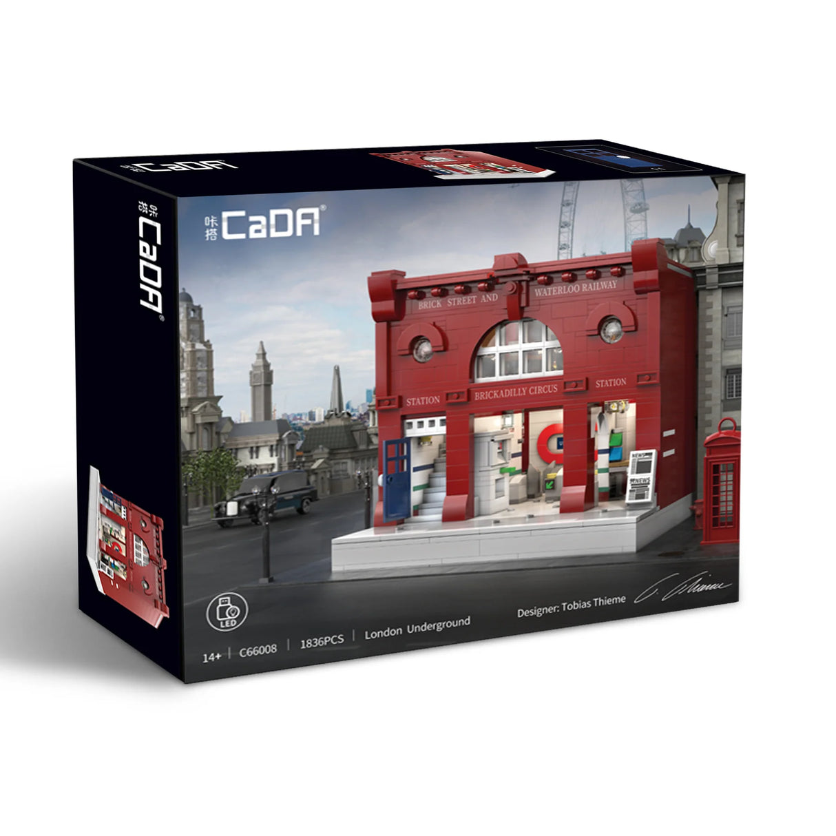 CaDA London Subway Station 1836 pcs Brick Model Kit C66008W