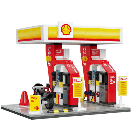 Gas Pumps with Motorbike filling up