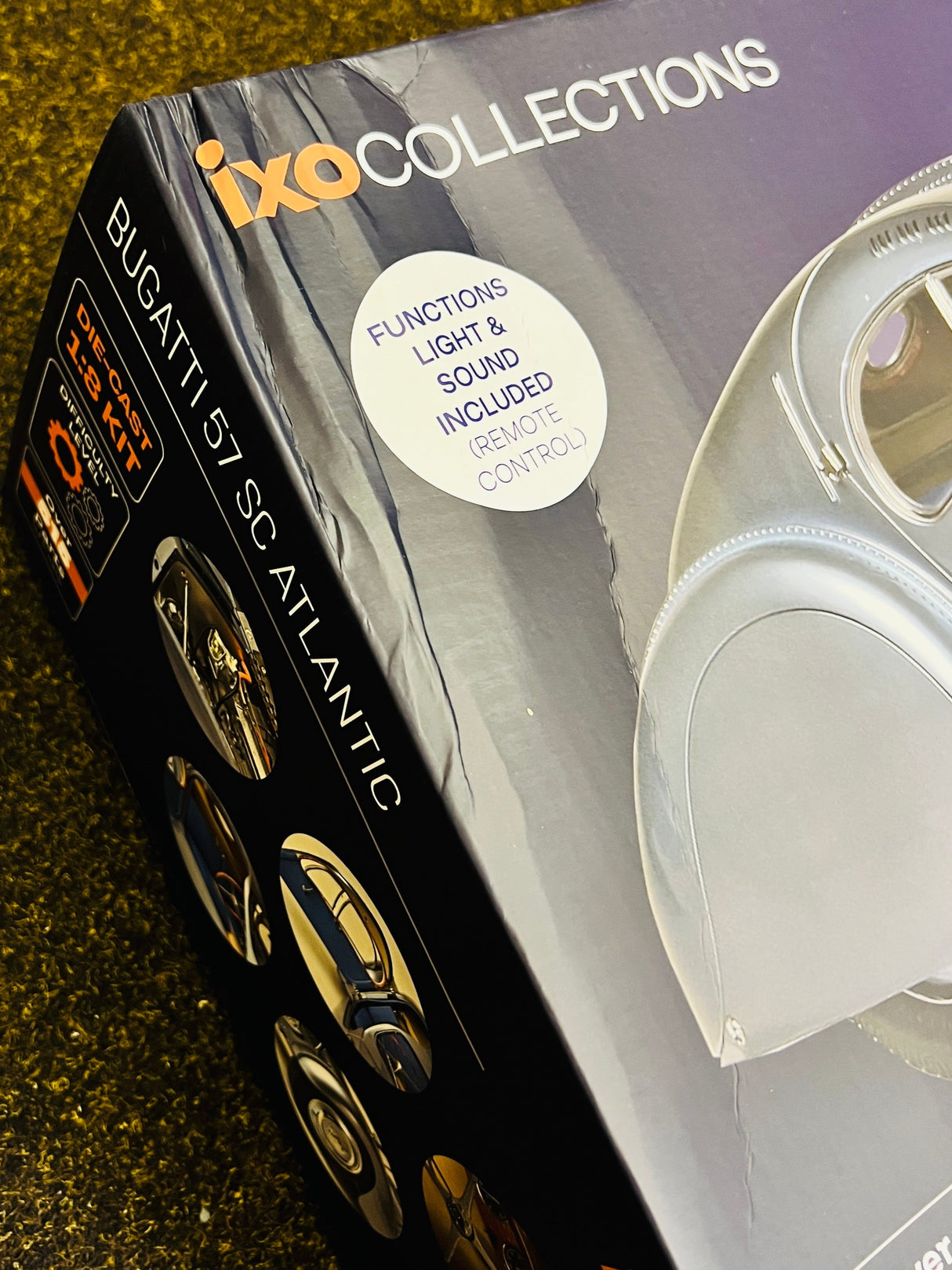 IXO Collections Bugatti SC57 Atlantic - Damaged Box - 1:8 Scale Metal and Plastic Full Kit IXC.BGA.FK