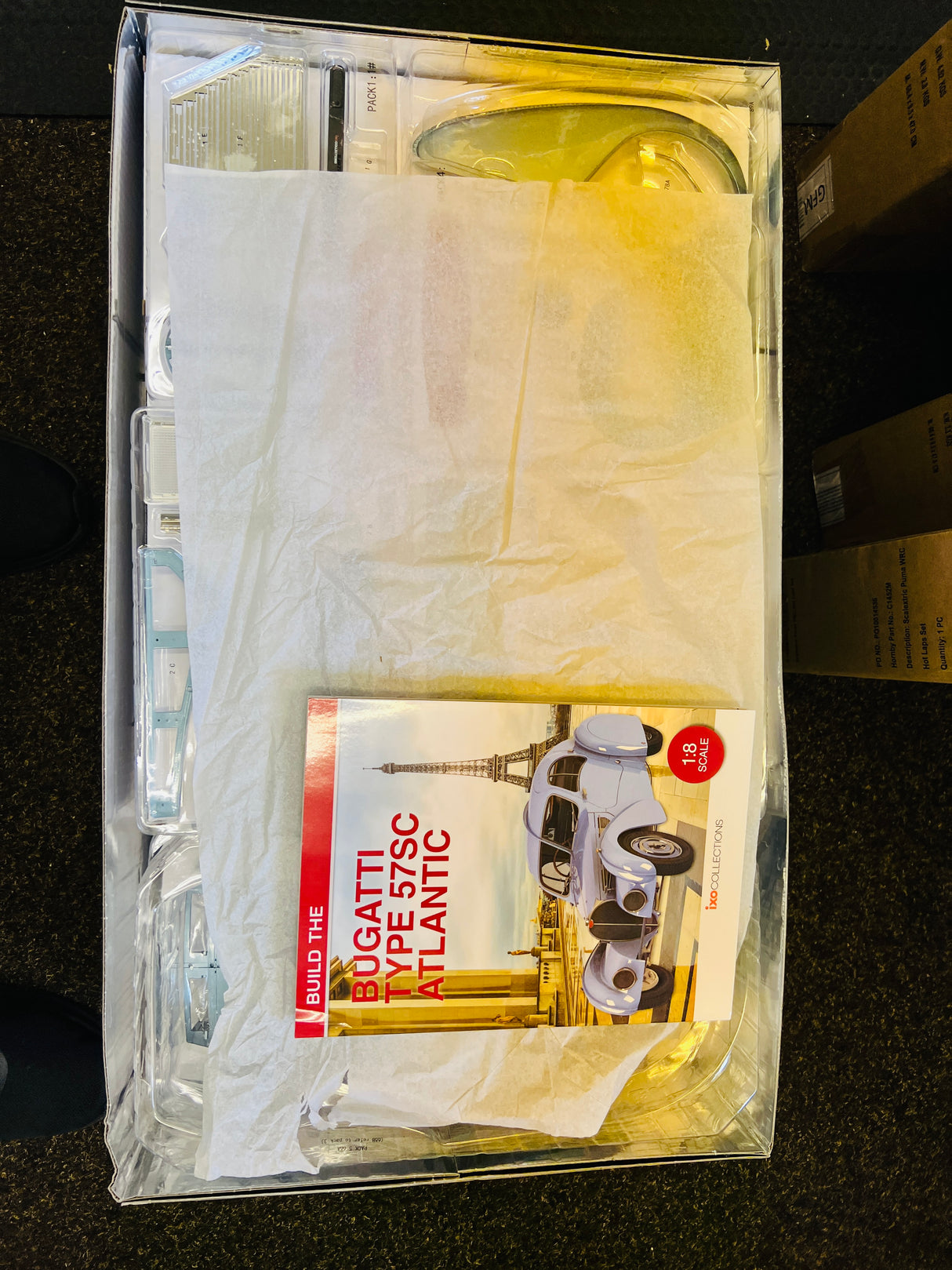 IXO Collections Bugatti SC57 Atlantic - Damaged Box - 1:8 Scale Metal and Plastic Full Kit IXC.BGA.FK