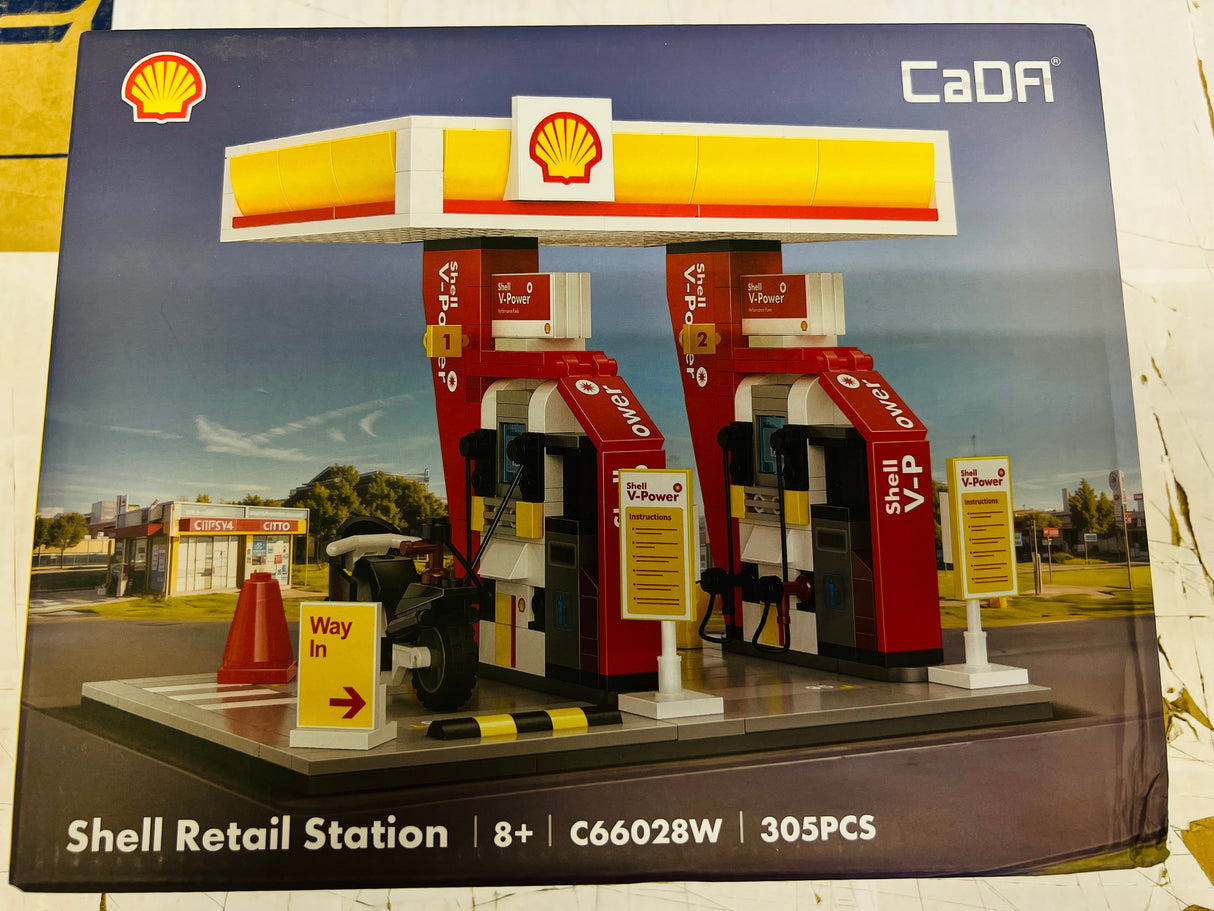 CaDA Shell Retail Station - Gas Pumps - 305 Pieces Brick Model Kit C66028W