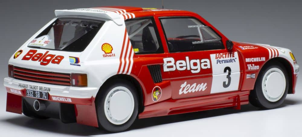 IXO Peugeot 205 T16 #3 Belga Rally Ypres 1985 B. Darniche / A. Mahe 1:18 - 18RMC135.22