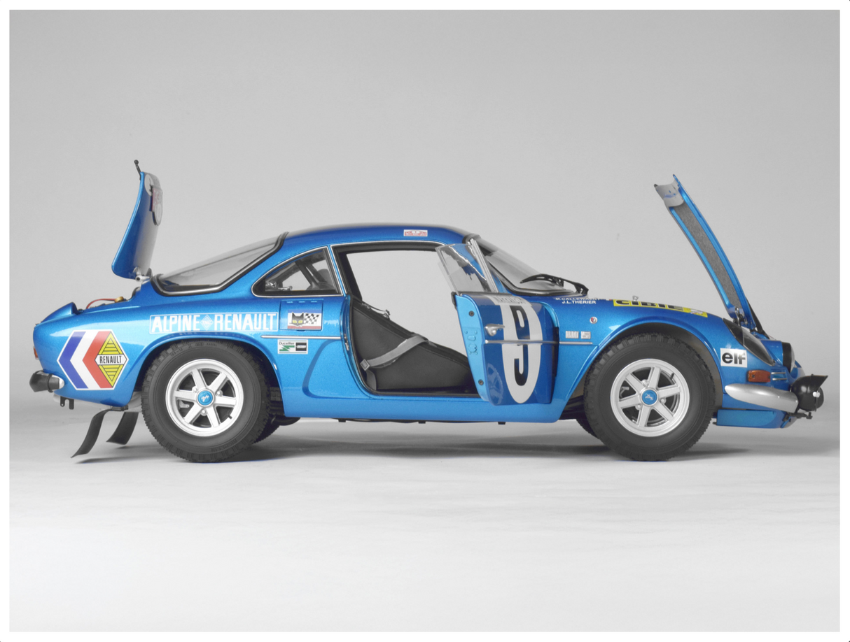 Side on shot with doors, boot & bonnet open