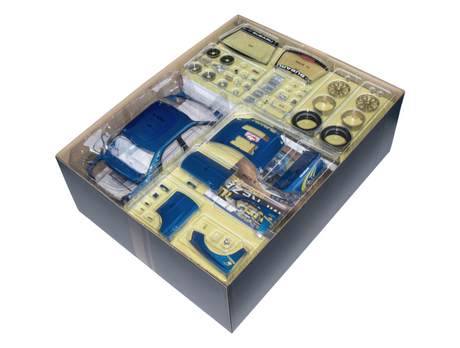 Box showing parts