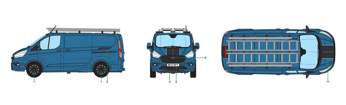 Corgi Ford Transit Custom Sport Van - Chrome Blue VA15104 1:43