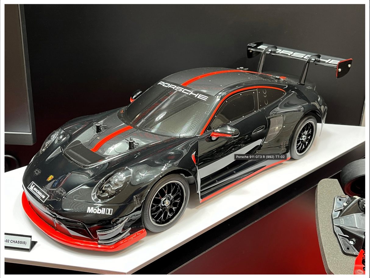 Tamiya RC Porsche 911 GT3 R (992) - TT-02 - Limited Edition with Black Painted Body - Item #47512